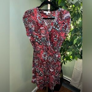 CABI St. Barts Faux Wrap Dress with Cap Sleeves Size Medium